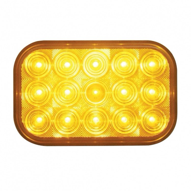 38746 15 LED Rectangular Turn Signal Light - Amber LED/Amber Lens