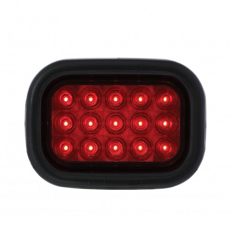 38747BRK 15 LED Rectangular Light Kit (Stop, Turn & Tail) - Red LED/Red Lens