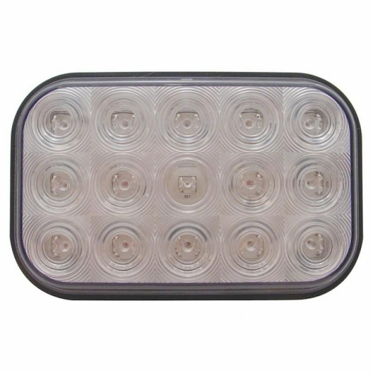 38749B 15 LED Rectangular Light (Stop, Turn & Tail) - Red LED/Clear Lens