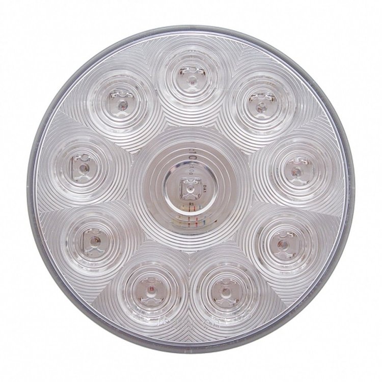 38772 10 LED 4 in. Round Light (Stop, Turn & Tail) - Red LED/Clear Lens