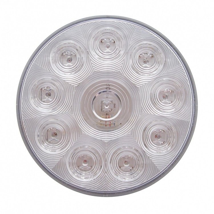 38772B 10 LED 4 in. Round Light (Stop, Turn & Tail) - Red LED/Clear Lens