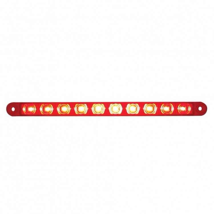 38943 10 LED 9 in. Light Bar (Stop, Turn & Tail) - Red LED/Red Lens