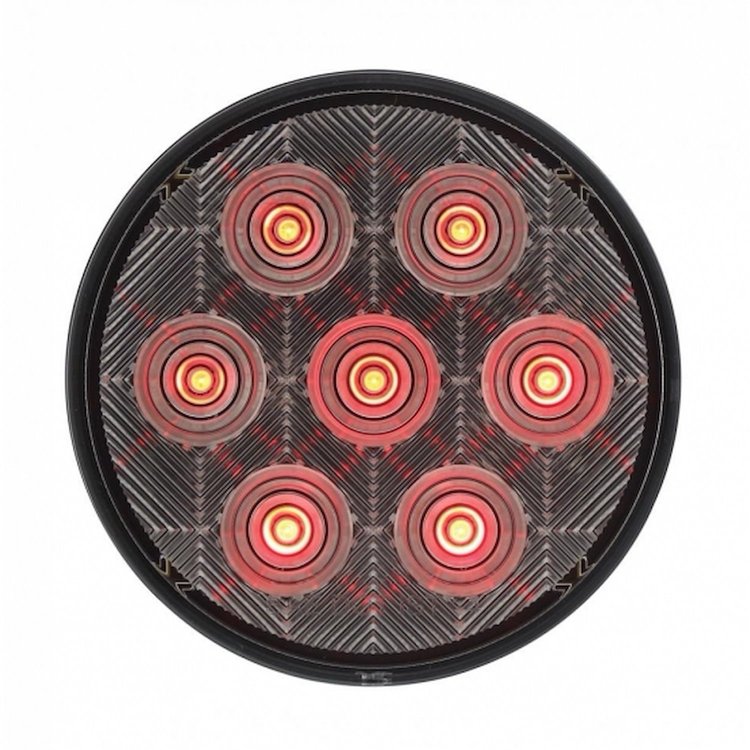 39118 7 LED 4 in. Round Competition Series Light (Stop, Turn & Tail) - Red LED/Clear Lens