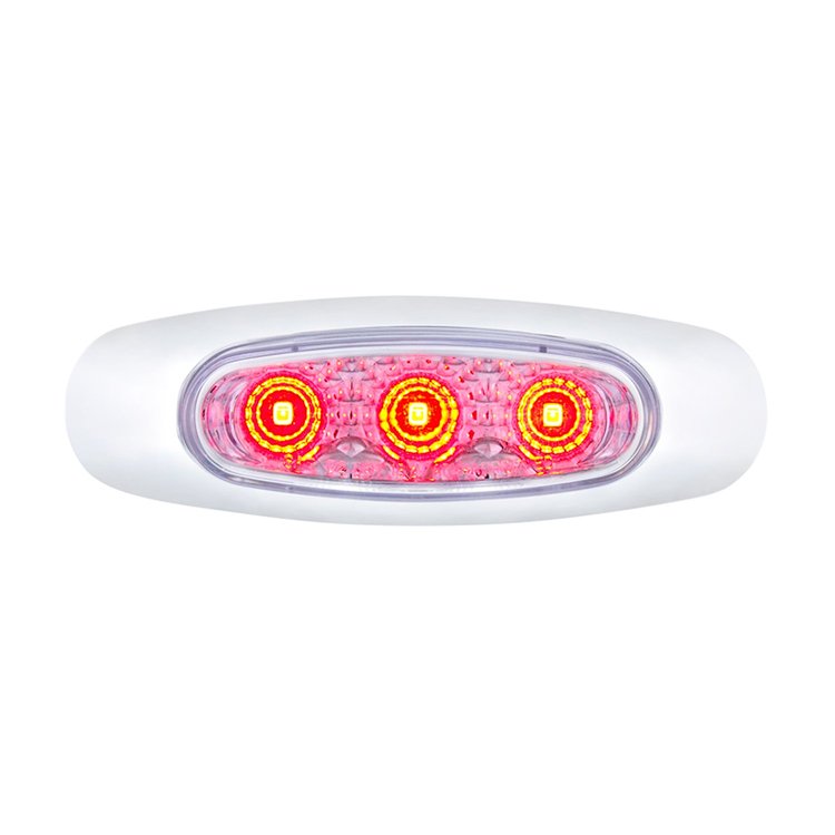 39312B 5 LED Reflector Light (Clearance/Marker) With Side Ditch Light -Red LED/Clear Lens