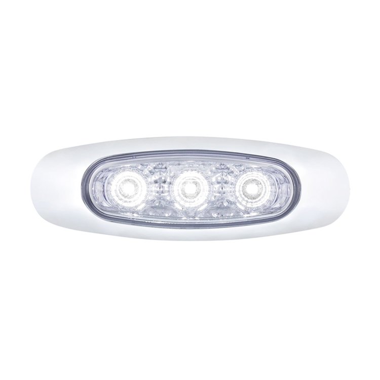 39313B 5 LED Reflector Light (Clearance/Marker) With Side Ditch Light -White LED/Clear Lens