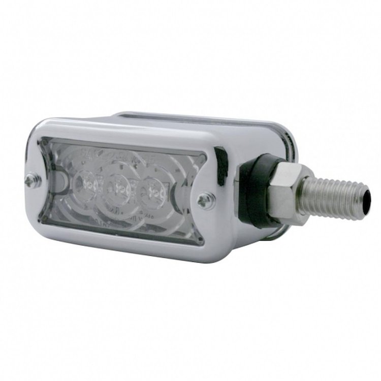 39370 3 LED Single Function Double Face Light W/Bezel - Horizontal Mount - Amber & Red LED/Clear Lens