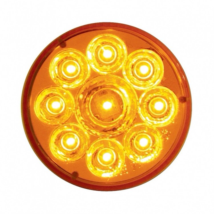 39739 9 LED 2-1/2 in. Round Pure Reflector Light (Clearance/Marker) - Amber LED/Amber Lens