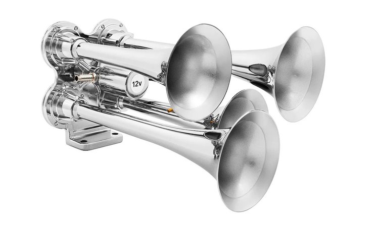 46123 4 Trumpet Mini Train Horn [Chrome]
