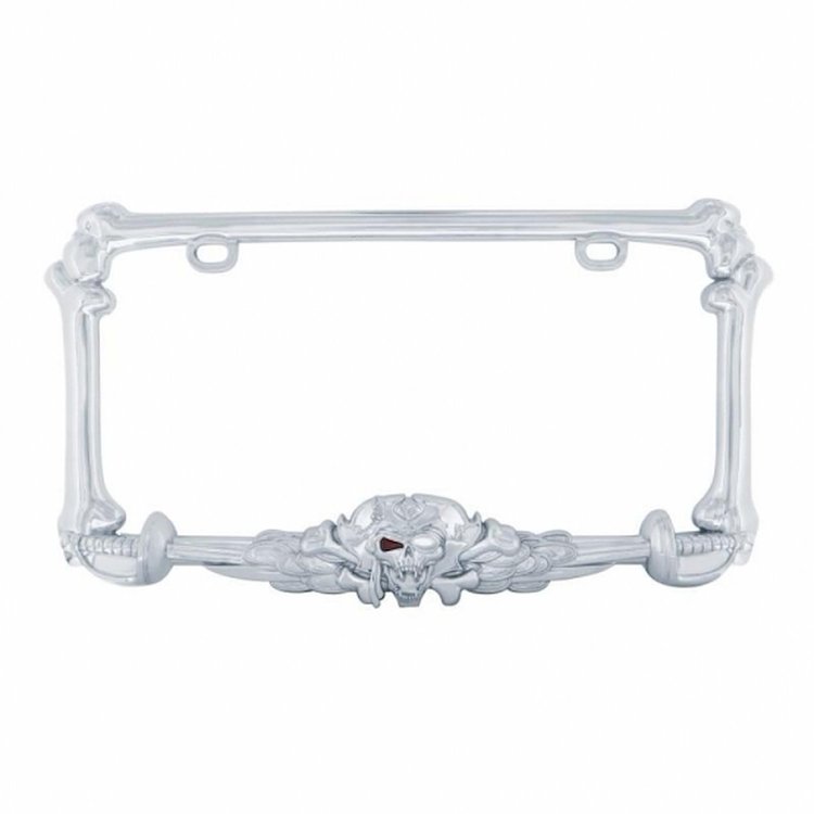 50030 Pirate License Plate Frame - Chrome