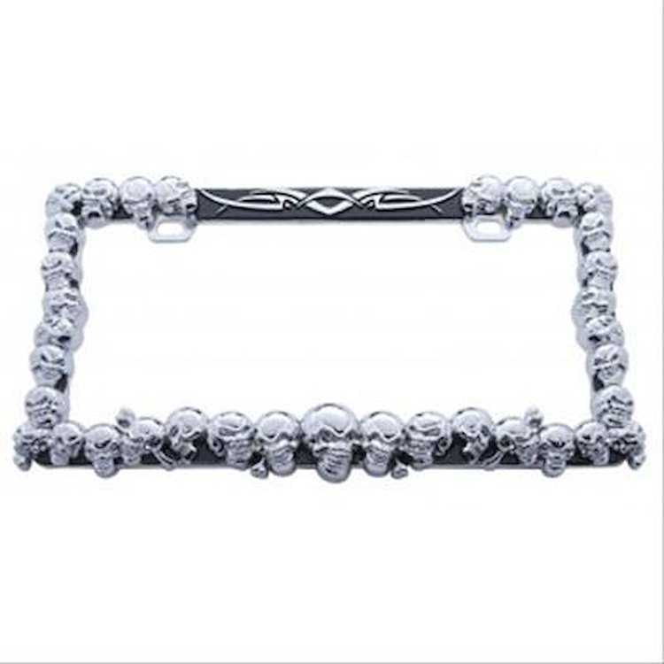 CHROME SKULLS LICENSE PLA