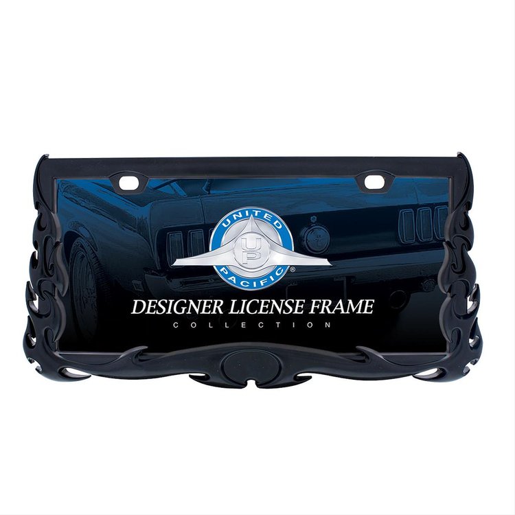 BLACK FLAME LICENSE PLATE
