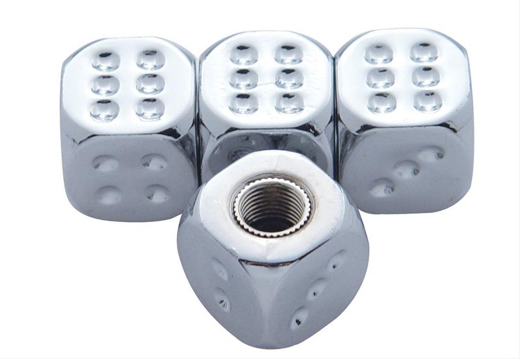 CHROME DICE VALVE CAPS