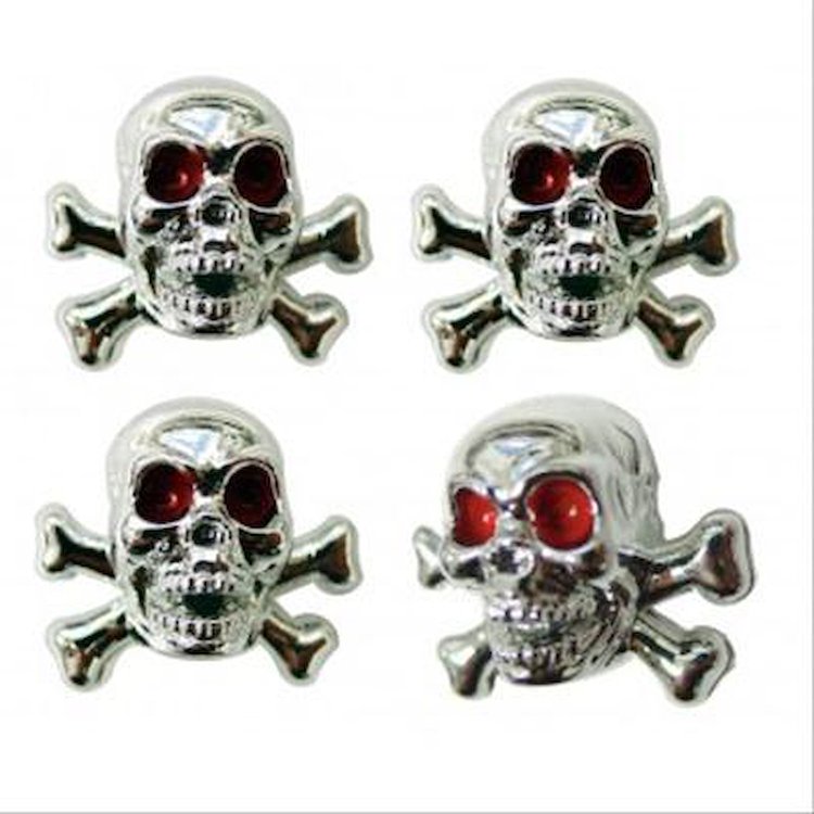 CHROME SKULL VALVE CAPS