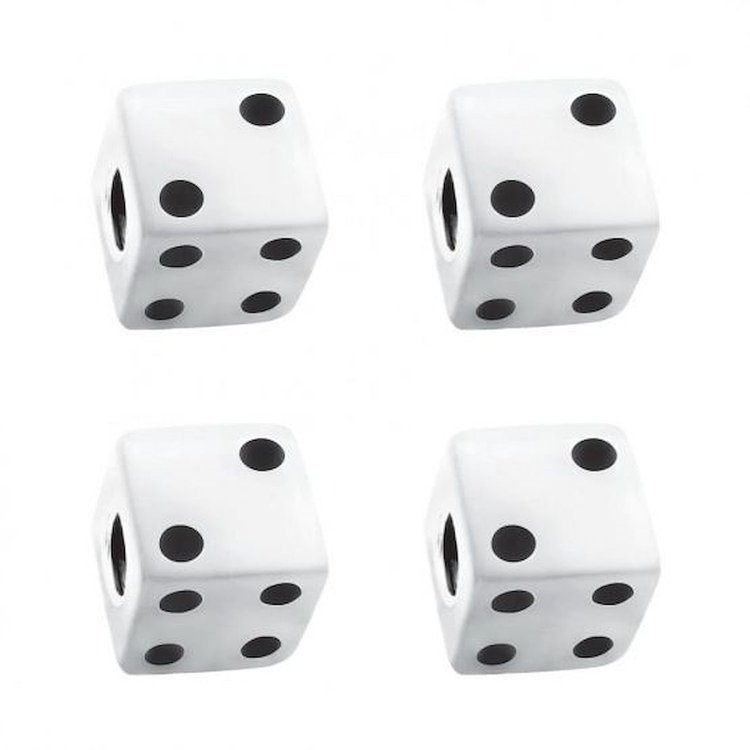 DICE VALVE CAPS - WHITE W
