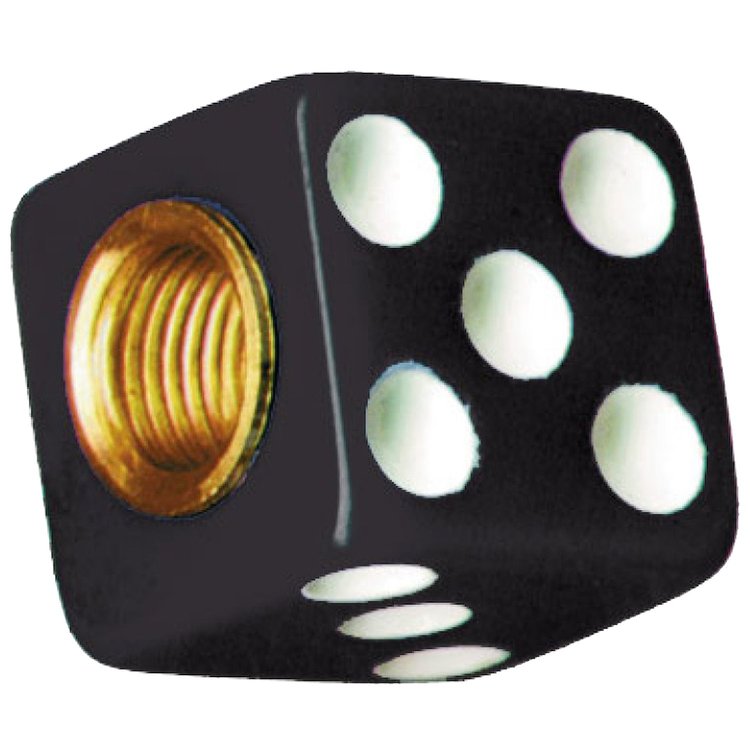 Dice Valve Stem Caps Black w/White Dots