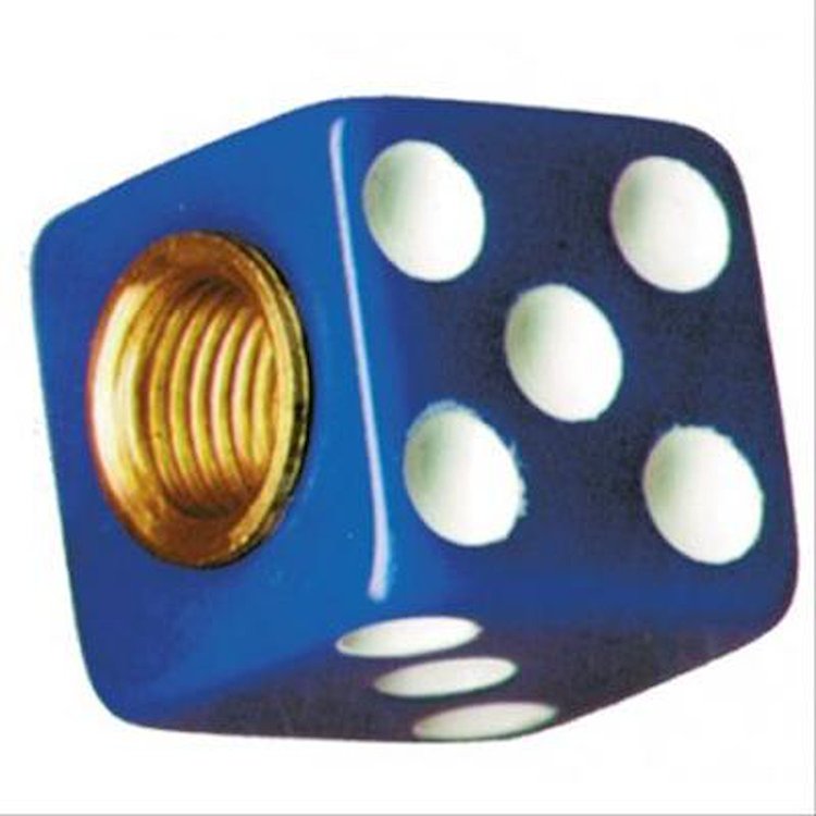 DICE VALVE CAPS - BLUE W/