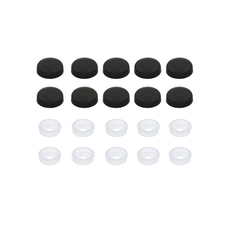 70076 Black Plastic Snap-On Caps For #6 And #8 Screw (10-Pack)