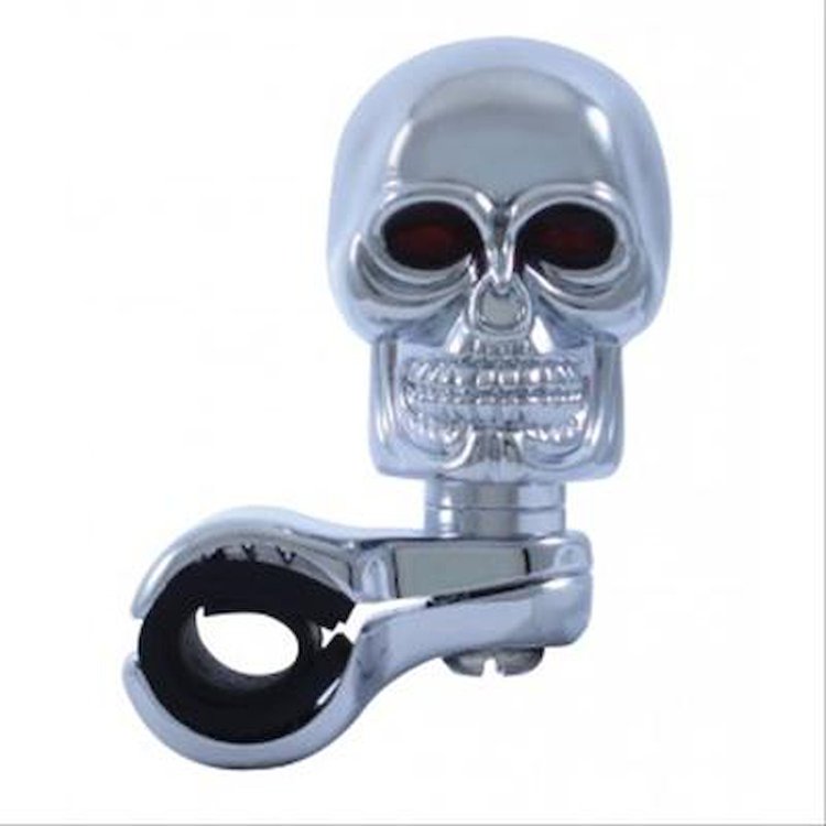 CHROME SKULL STEERING WHE