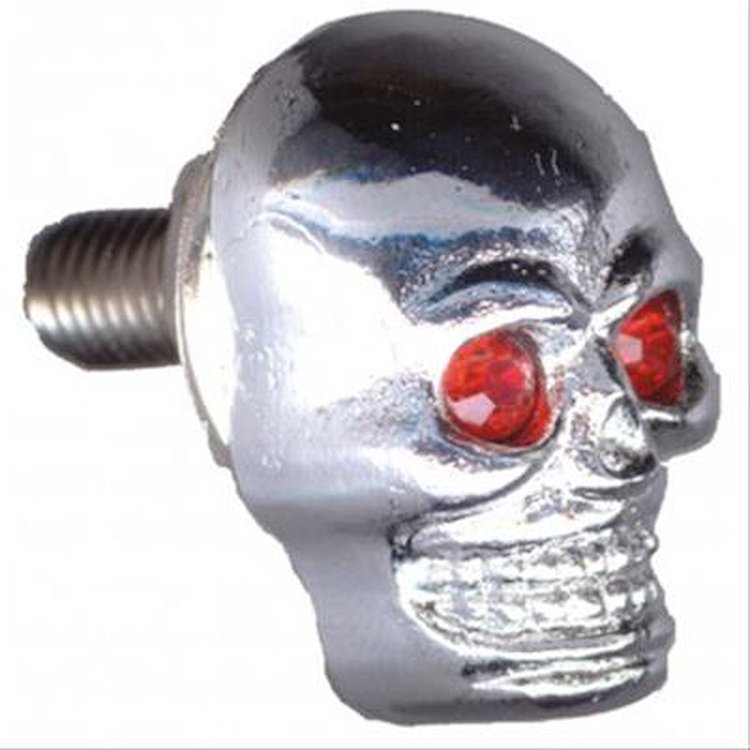 CHROME SKULL W/ JEWEL EYE
