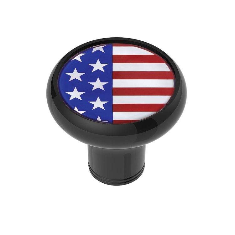 70344 1/2 in.-13 Thread-On Gearshift Knob with USA Flag Sticker