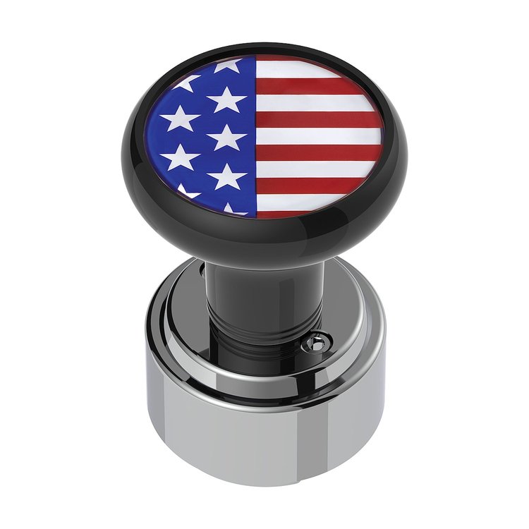 70348 Thread-On Gearshift Knob with 9/10 Speed Adapter & USA Flag Sticker