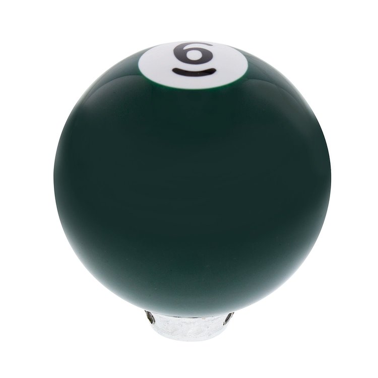 70756 Number 6 Pool Ball Gearshift Knob - Gloss Green
