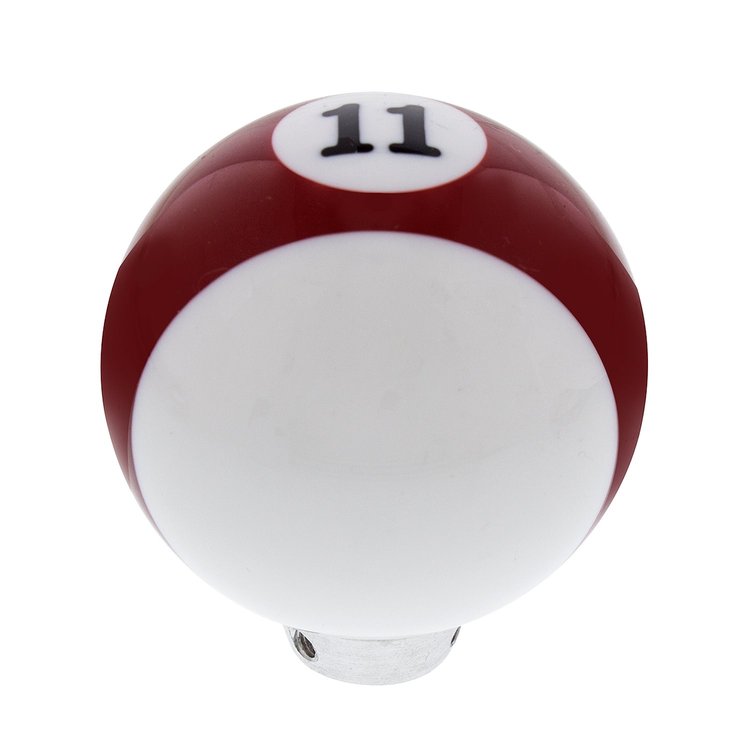 70760 Number 11 Pool Ball Gearshift Knob - Gloss Red Striped
