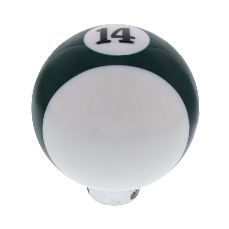 70763 Number 14 Pool Ball Gearshift Knob - Gloss Green Striped