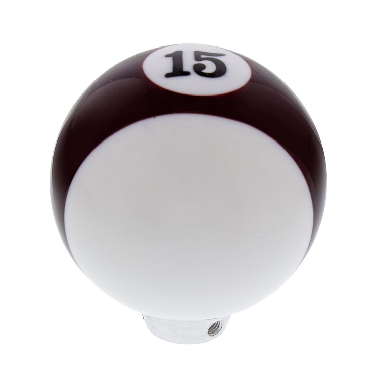 70764 Number 15 Pool Ball Gearshift Knob - Gloss Maroon Striped