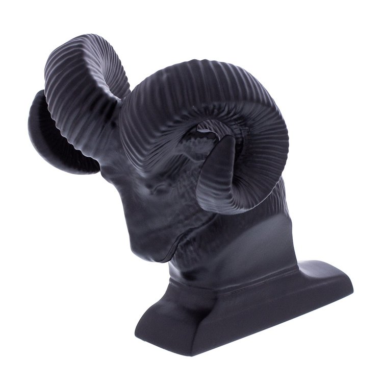 72052 Die-Cast Bighorn Hood Ornament - Matte Black