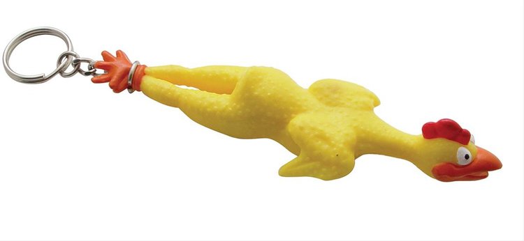 SMALL RUBBER CHICKEN KEY
