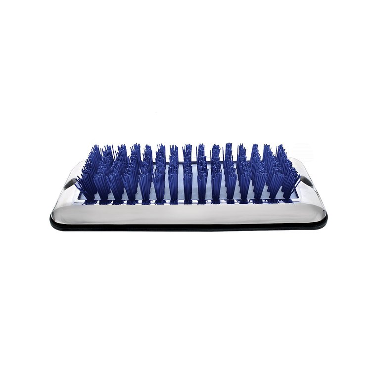 90054 Stainless Shoe/Boot Scraper With Nylon Brush - Blue Brush