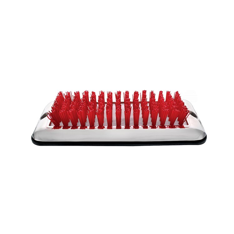90055 Stainless Shoe/Boot Scraper With Nylon Brush - Red Brush