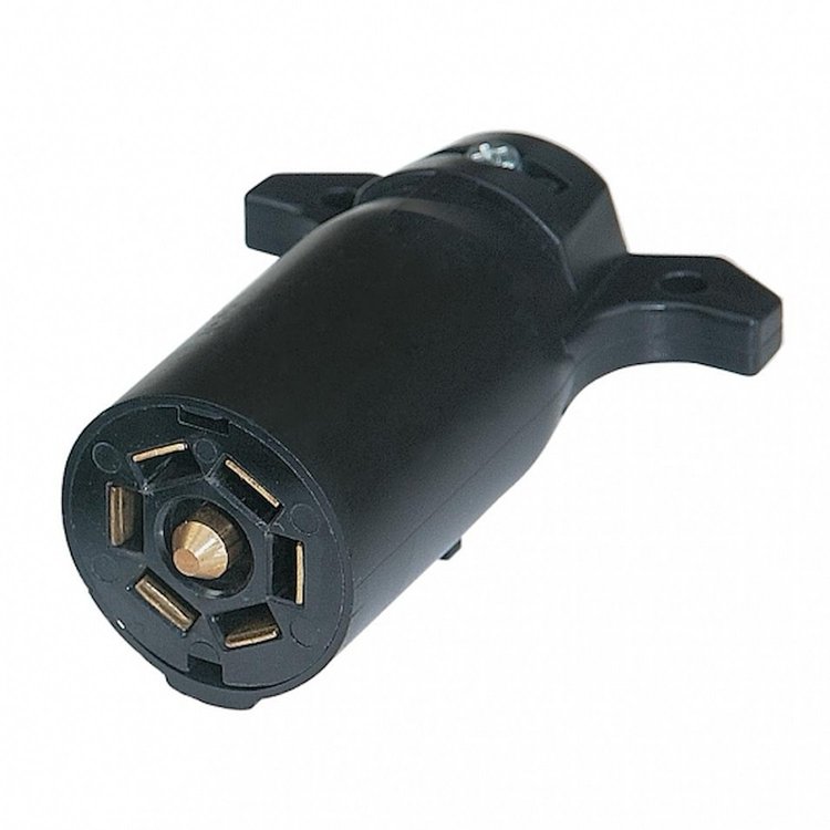 90502 Round 7-Way Female Connector - Flat Pin