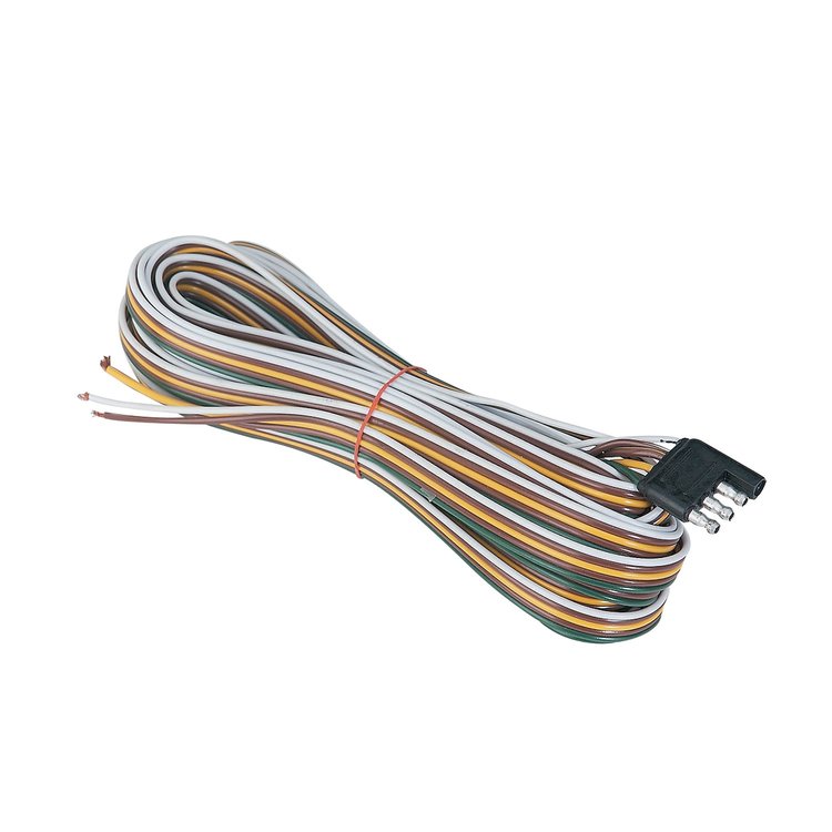 90624 4 Way LED Trailer Light Harness - 25' Positive & Ground Leads