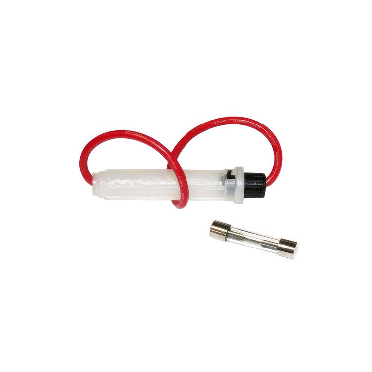 98122 In-Line Glass Fuseholder 16 AWG 6.5 in. Wire w/ 14 Amp SFE Fuse, 1 Set.