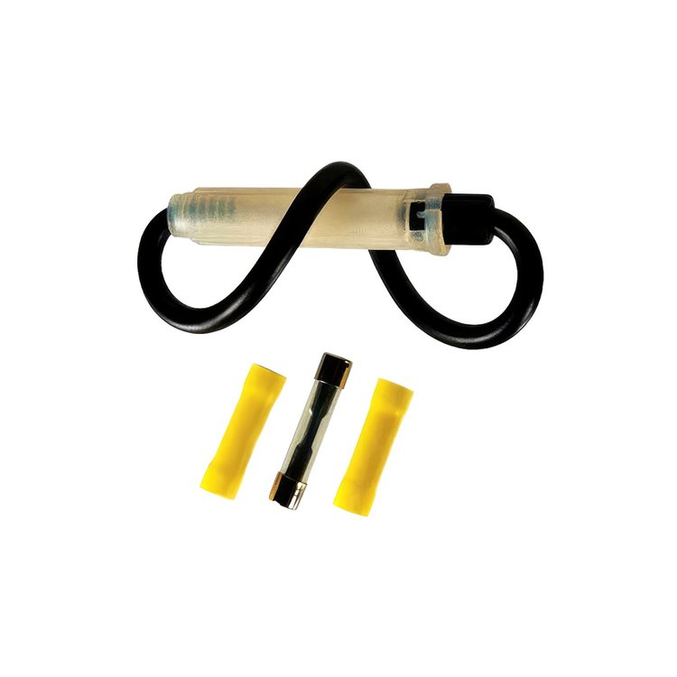 98125 In-Line Glass Fuseholder 10 AWG 6.5 in. Wire w /, 130 Amp AGC Fuse &, 2Vinyl Terminals, 1 Set.