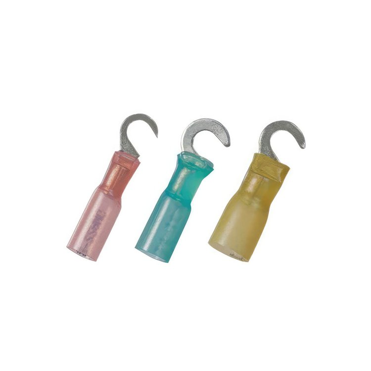 98171 16-14 AWG #10 Stud CS Heat Shrink Hook Terminal, Blue, 5-Pack