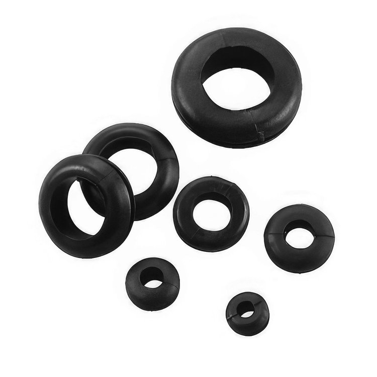 98251 1/4 in., 5/16 in., 3/8 in., 7/16 in., 1/2 in., 5/8 in., 21/32 in., 7/8 in. Mounting Holes Black Vinyl Grommets, 15-Pack