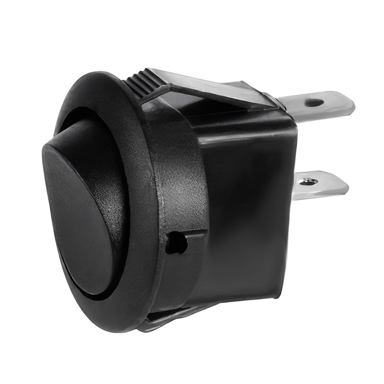 98298 Black Non-Illum Round Rocker 10 Amp 12V On/Off 1/2 in. Dia. 1 Pc.