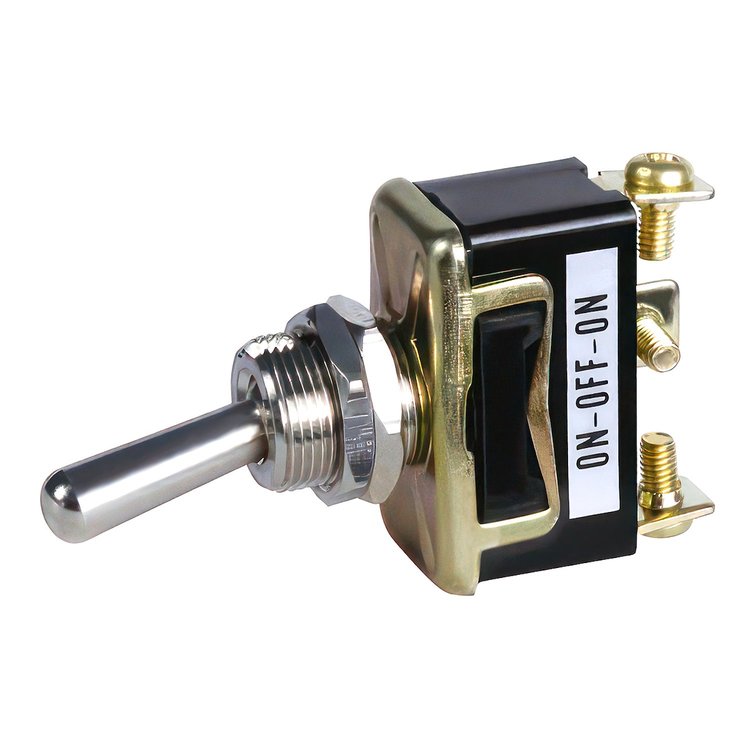 98315 Heavy-Duty Marine Toggle w/ 3 Screw Terminals 25 Amp 12V S.P.D.T On/Off/On 1 Pc.