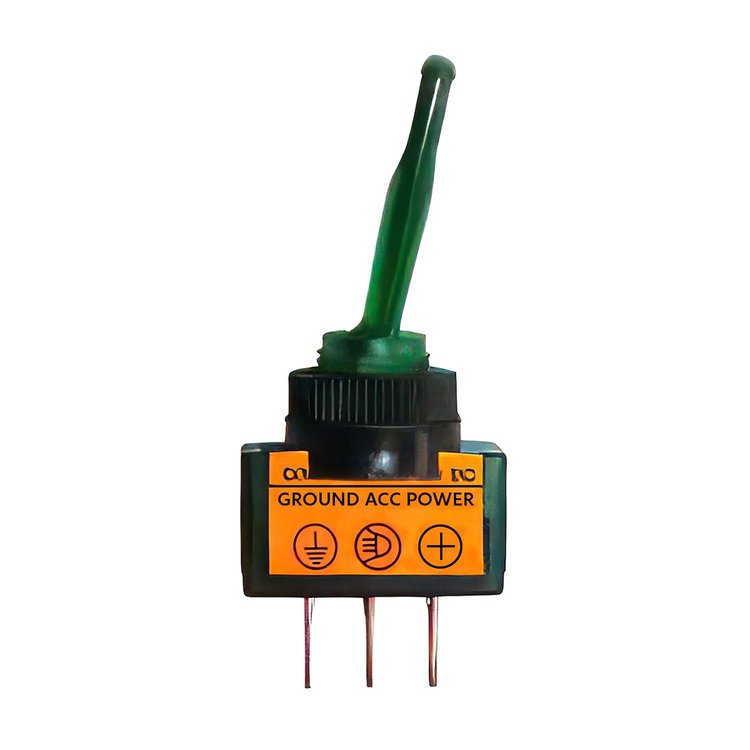 98353 Green Illum Toggle 20 Amp 12V S.P.S.T. On/Off 1 Pc.
