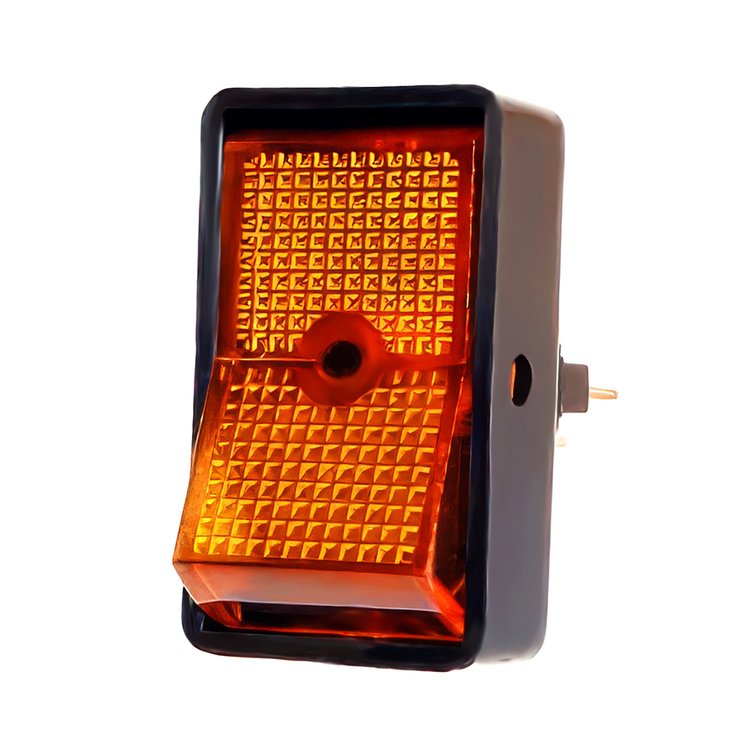 98358 Amber Illum Jumbo Rocker 16 Amp 12V S.P.S.T. On/Off 1 Pc.