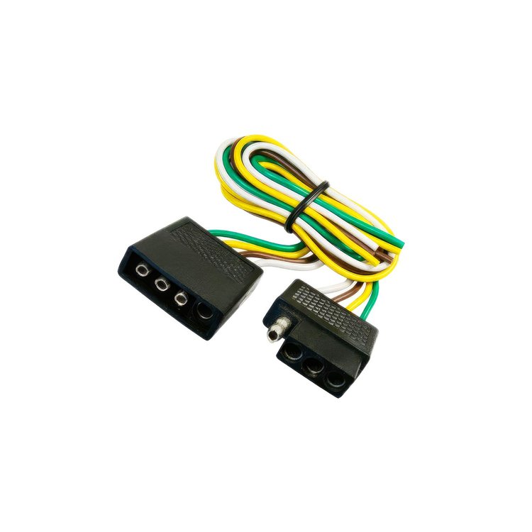 98401 4-Way Flat Moisture Proof M/FM Trailer Connectors w/ Polarized Plugs, 1 Pc.