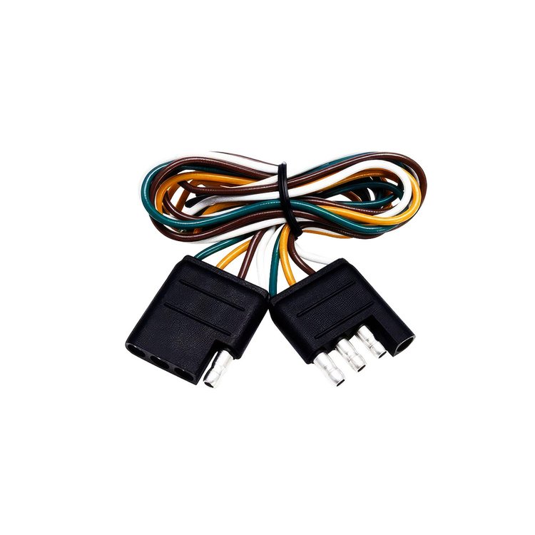 98402 4-Way Flat Molded M/FM Trailer Connectors w/ Polarized Plugs, 1 Pc.
