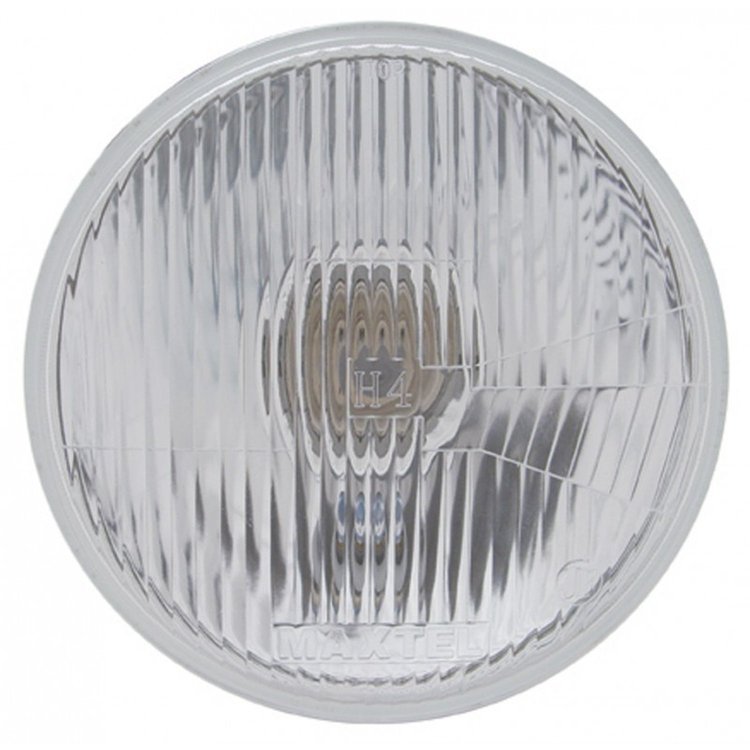 7 in. Headlight with Replaceable H4 Bulb for Off-Road and Show Use [Glass Lens]