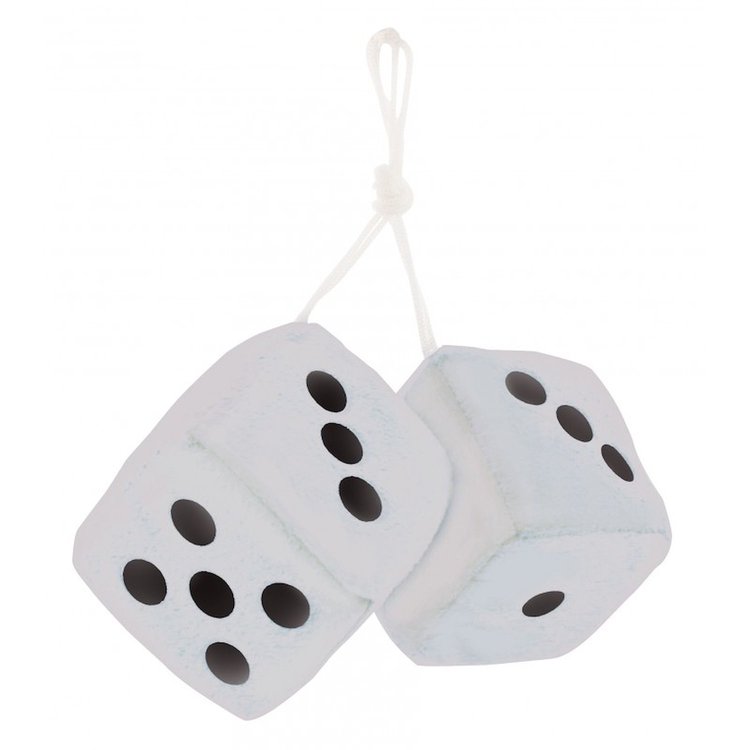 Classic Fuzzy Dice White