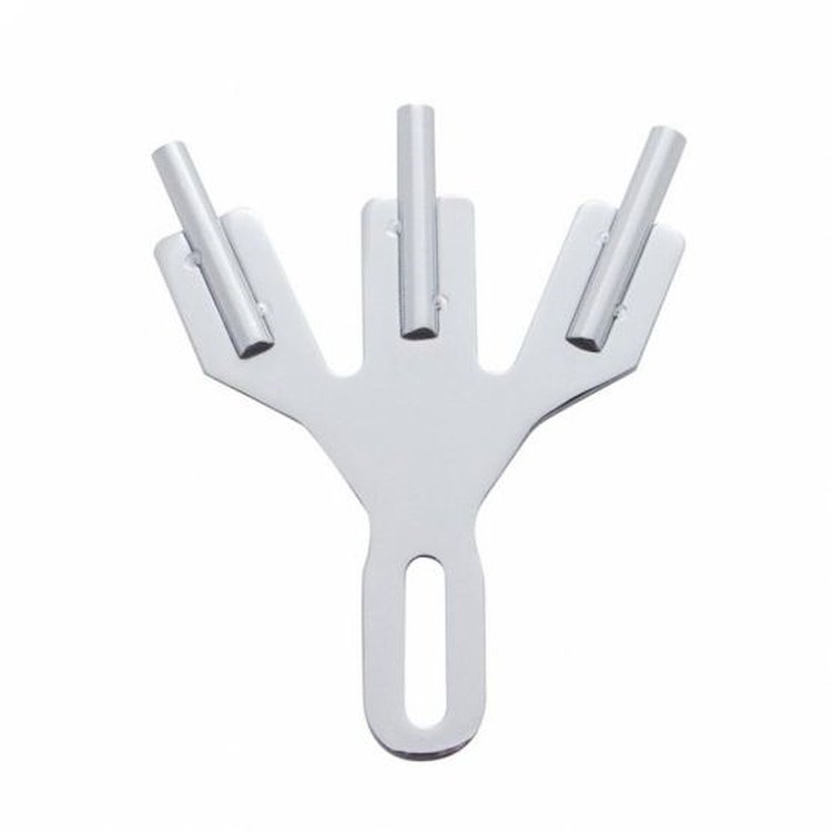 CHROME 3 POST FLAG HOLDER