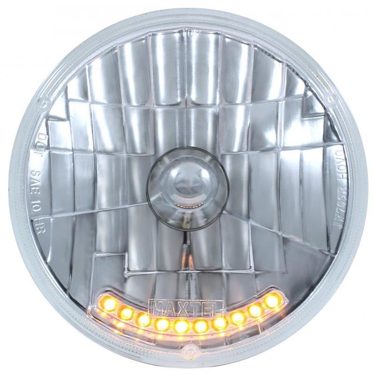 Halogen Headlight with LED Position Indicators [7 in., Round]