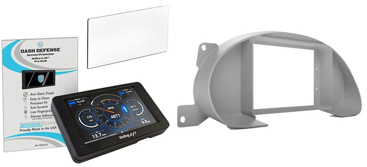 RR00067K Holley 7 in. Digital Dash & Bezel Kit w/ Screen Protector Fits 1994-2004 Ford Mustang